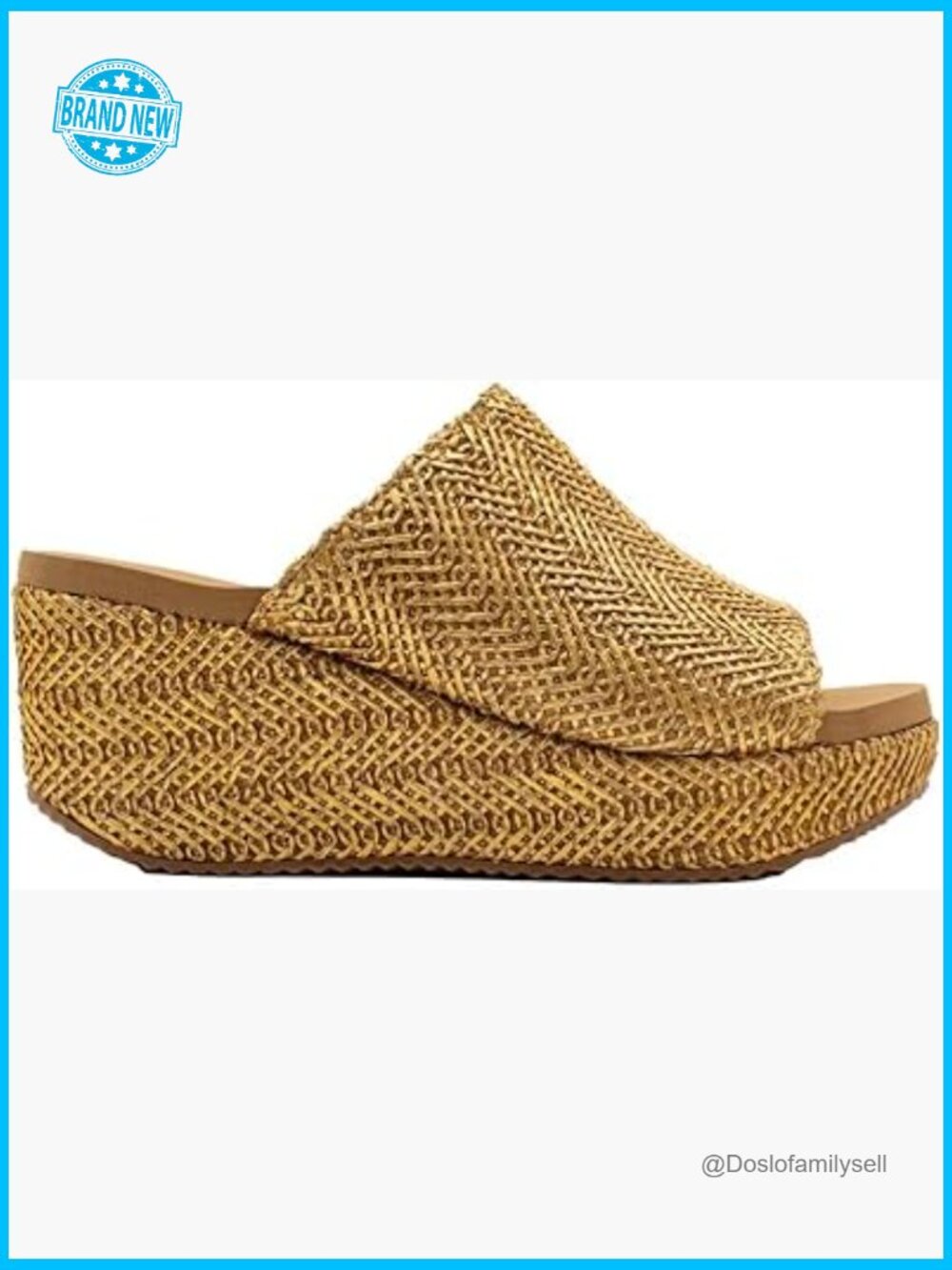 Woven Wedge Sandal Chic Elegant Platform Slide Comfortable Casual Dressy